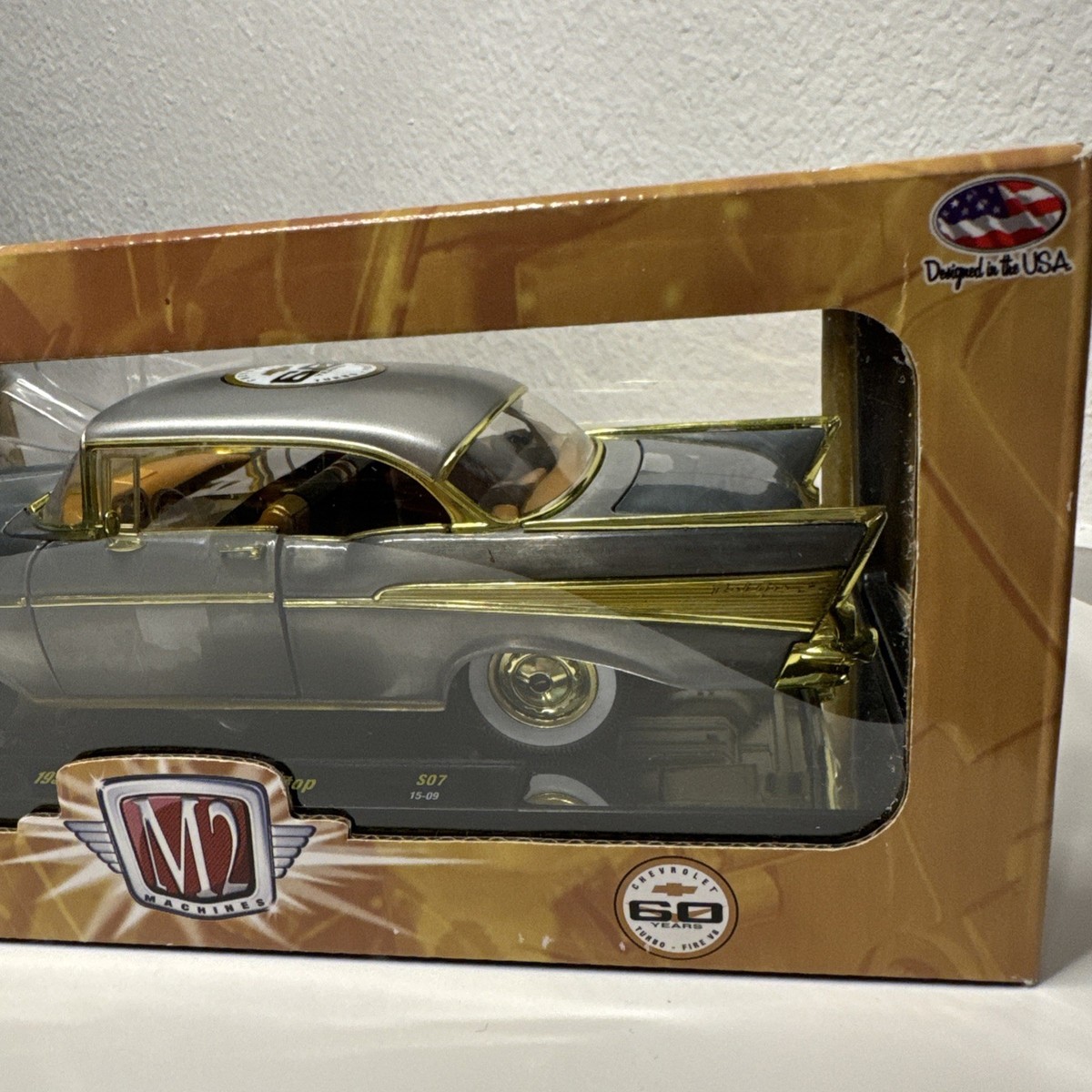 M2 Machines 1957 Chevrolet Bel Air Super Chase Raw Metal 1/24 60th