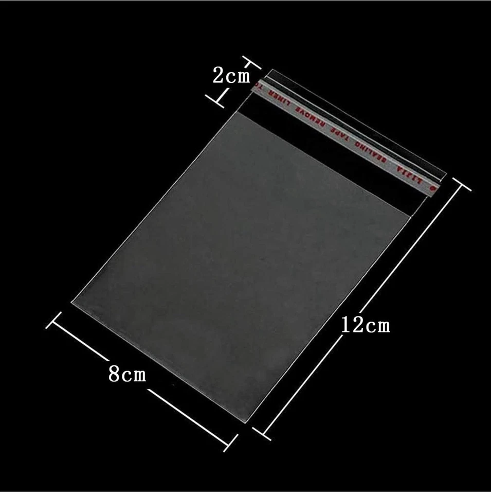 Lot de 1000 sachets plastique transparent à fermeture adhésive 8x12cm - Photo 1/4