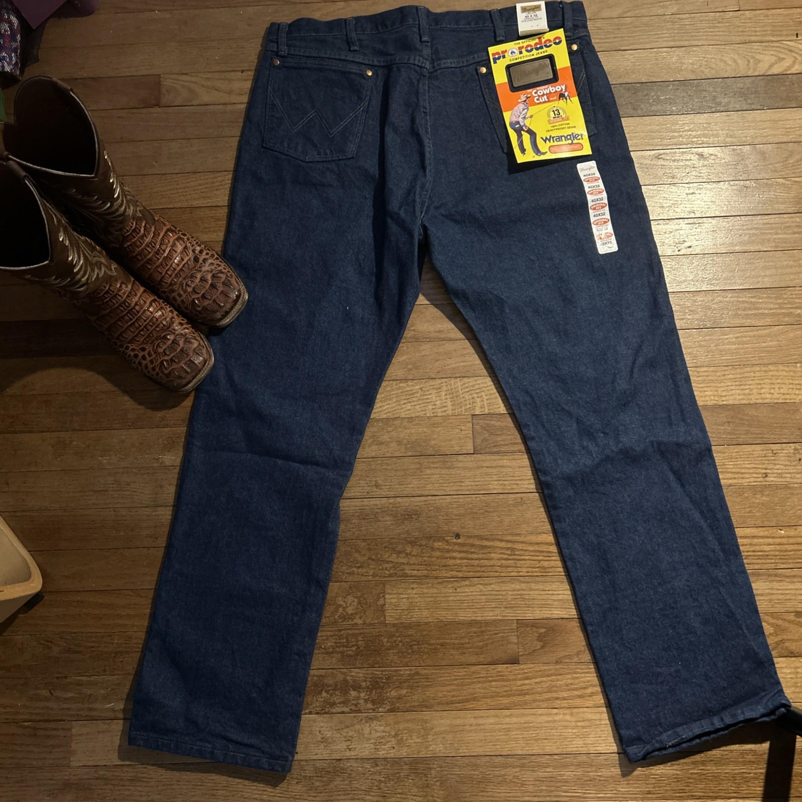 Wrangler 13MWZ Cowboy Cut Jeans Mens 40x32 Blue Pro Rodeo Denim Original Fit