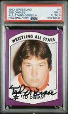 1982 Wrestling All Stars Series A #4 Ted Dibiase Rookie RC Signed PSA 7 AUTO 8