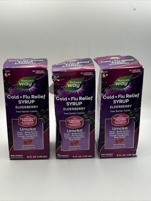 3 pack Nature s Way Umcka Cough Syrup 4 fl oz (120 mL) Exp.06/26 & 08/26 ~READ