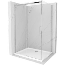 Box doccia estensibile Mexen Omega 120x70 cm, cromo e vasca piatta