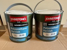 2x Johnstones Polyurethane Clear Varnish 2.5Ltrs