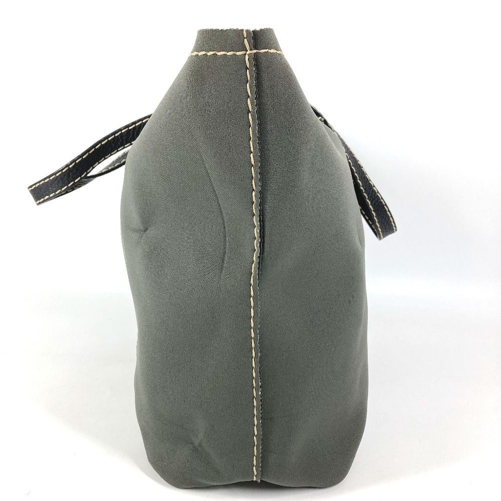 PRADA Triangular Logo Shoulder Bag Gray Khaki Uni… - image 4