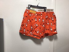 PEANUTS SNOOPY SLEEPWEAR WOMEN'S PAJAMA SET/2 SHORTS SZ L ELASTIC WAIST STRETCH