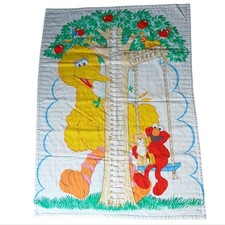 Manta de cuna casera Sesame Street Big Bird and Elmo tabla de crecimiento