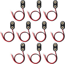 UL Wires 10Packs 9V Battery Connector Clip with Leads Wires Harness Holder I-Typ