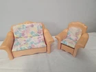 BARBIE Mattel Vintage Sweet Roses #4771 Sofa Bed & Chair Lounger Couch Furniture