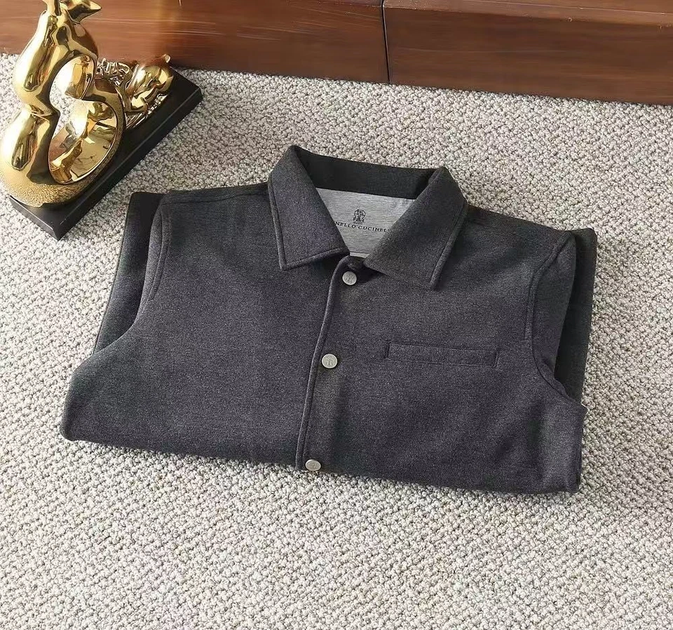 Brunello Cucinelli Hombres Abrigo Informal Regular Traje de Negocios Invierno Chaqueta Cálida Foto 4 de 4