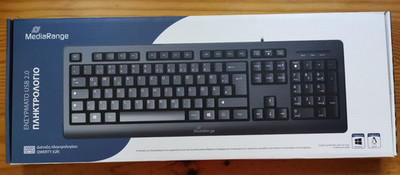 MediaRange Tastatur schwarz QWERTY (GR), kabelgebunden USB 2.0, NEU