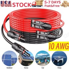 10 AWG Solar Panel Extension Cable PV Wire Solar Connectors Pair Black Red 6mm 