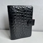 SMYTHSON OF BOND STREET Black Croc Leather personal  2 Tone  F522