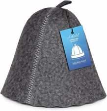 Sauna Hat for Women and Men Grey Felt   Banya Hat for Men Sauna Cap for Women an