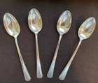 4 International Silver Courtship 6" Sterling Silver Teaspoons vintage