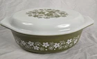 Vintage 2.5QT Pyrex  Spring Blossom  Crazy Daisy Pattern Covered Casserole Dish