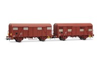 Jouef 2-Tlg. Set Gedeckter GüTerwagen Gs, Sncf Braune Farbgebung, Zugschlusslate