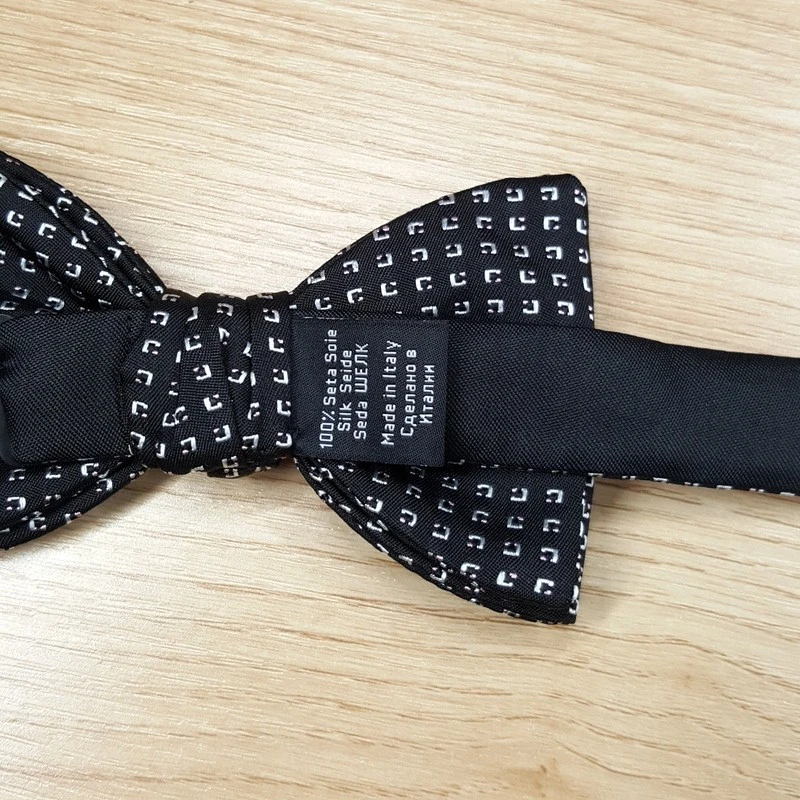 Pajarita HUGO BOSS para hombre negra geo 100 % seda preatada Foto 2 de 4