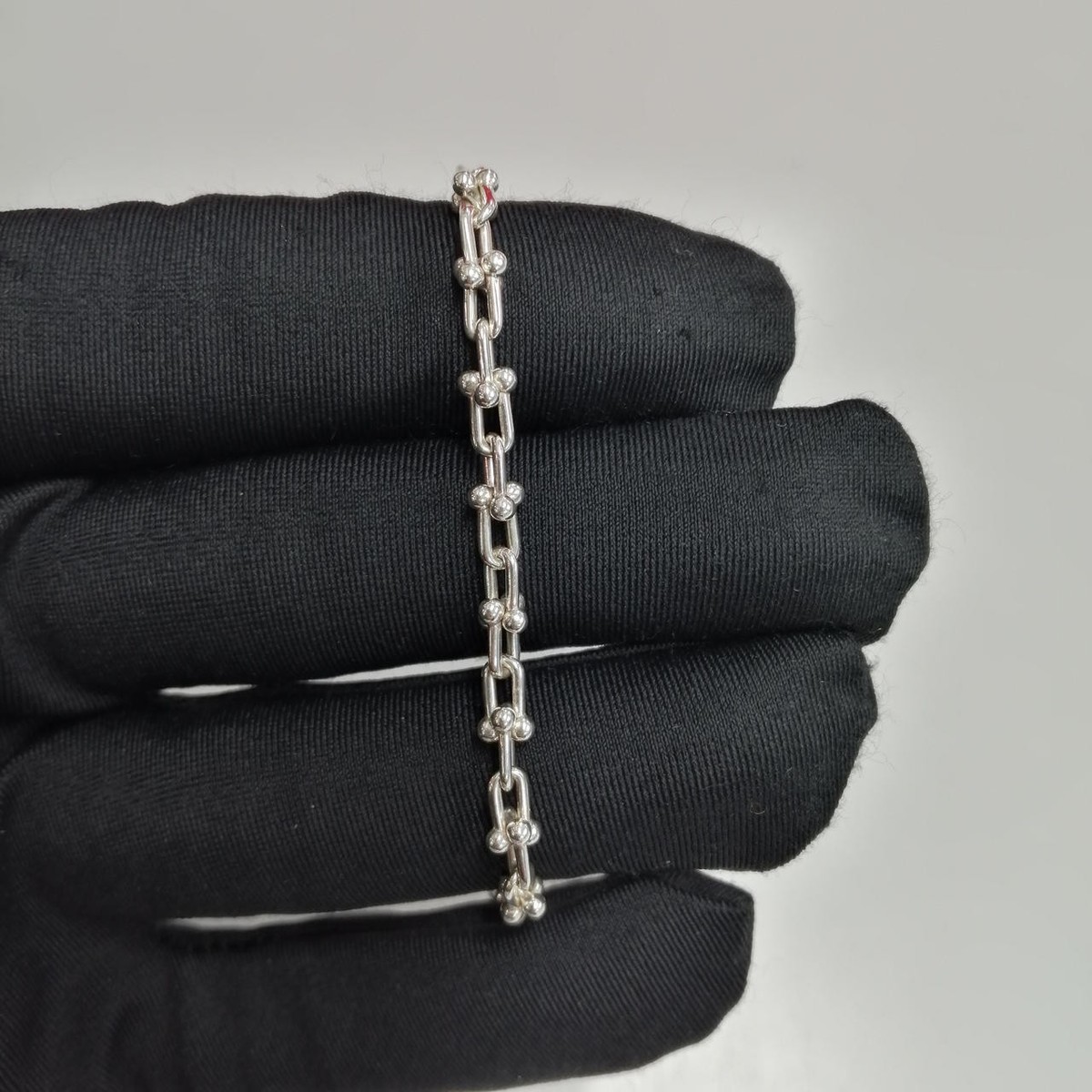 TIFFANY & Co. Bangle Bracelet Hardware Microlink Chain Silver 925