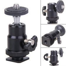 Aluminum Camera Flash Bracket Hot Shoe Adapter Tripod Mount 360