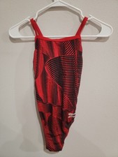 Speedo NWT 84 Women's Swimsuit One Piece Endurance Racing Cut - Sz 28 Red