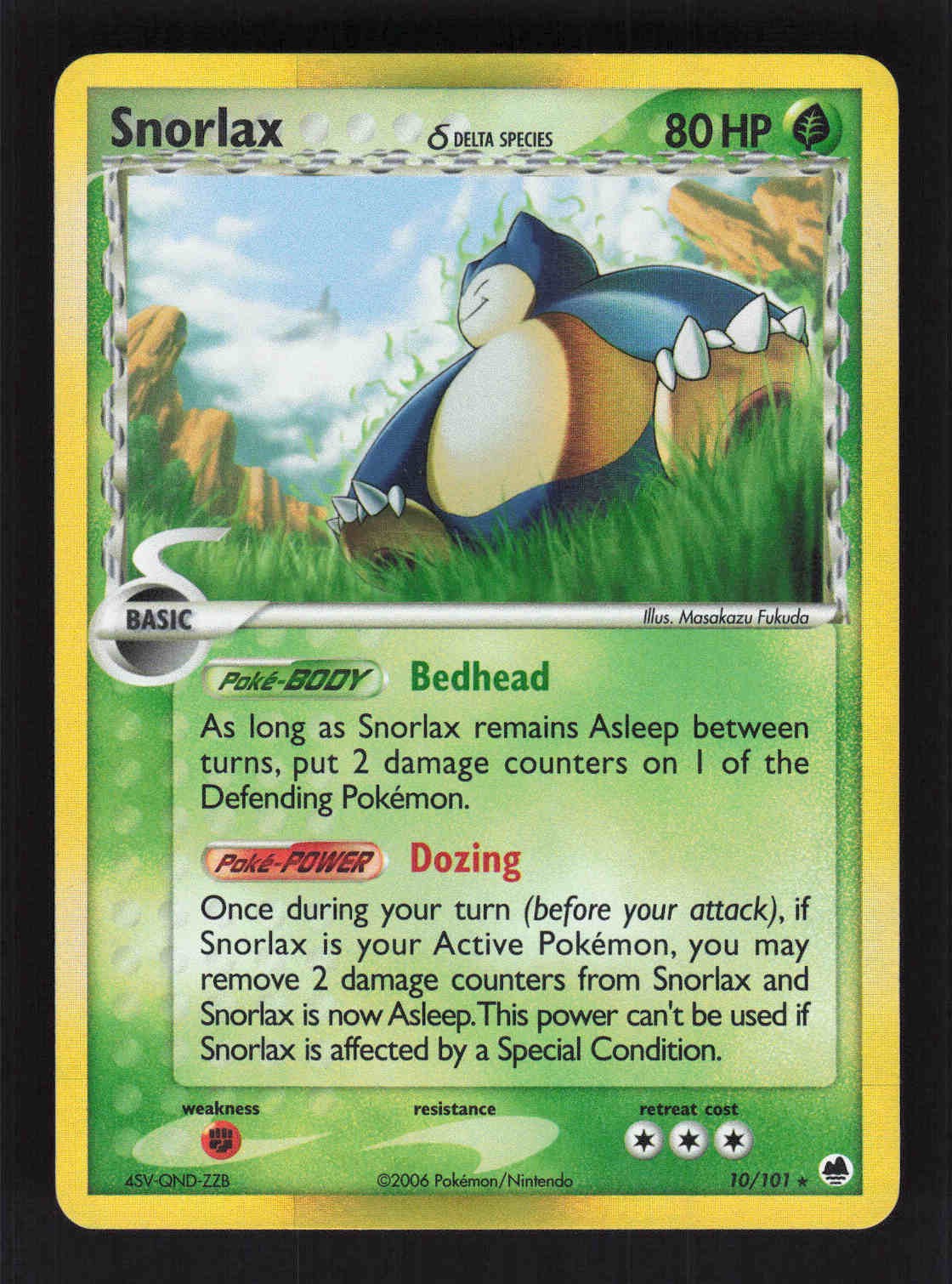 Snorlax (Delta Species) Holo Rare Dragon Frontiers 10/101 NM