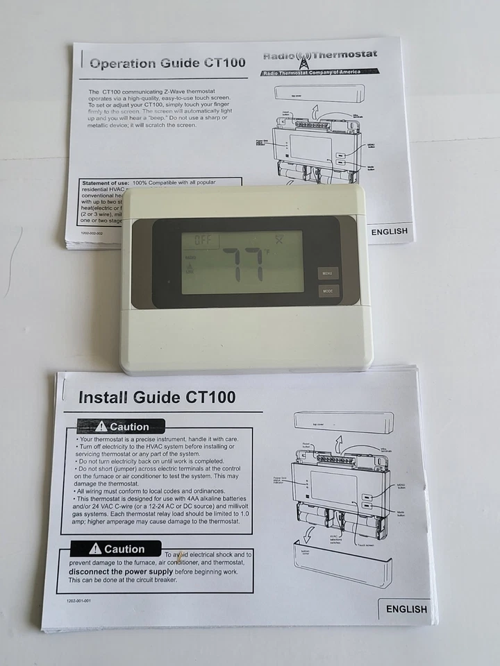 Z-Wave CT101 Radio Thermostat w/ User Manual – Smart Home Control USED - Image 4 of 4