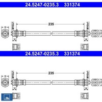2X Bremsschlauch ATE 24.5247-0235.3 2 BremsschläUche Rechts Links Hinten