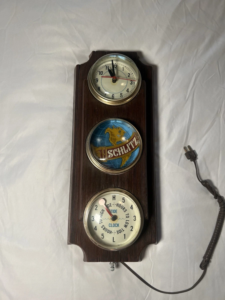 Vintage Beer Sign Clock In Collectible Schlitz Signs & Tins for