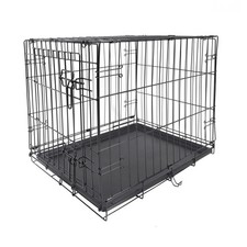 Wire Dog Crate, Single-Door, Divider and Leak-Proof Tray, Metal, Foldable,