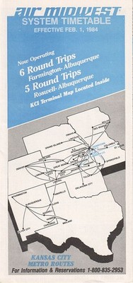Air Midwest timetable 1984/02/01
