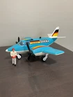 Vintage Tonka 1979 Hand Commander Turbo Prop Airplane Blue Toy Plane & PILOT,EX