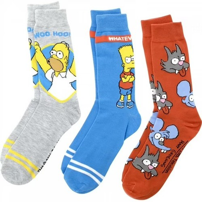 #ad #ad The Simpsons Homer Bart Itchy Scratchy 3 Pack Men#x27;s Crew Socks Size 6 12 $16.99