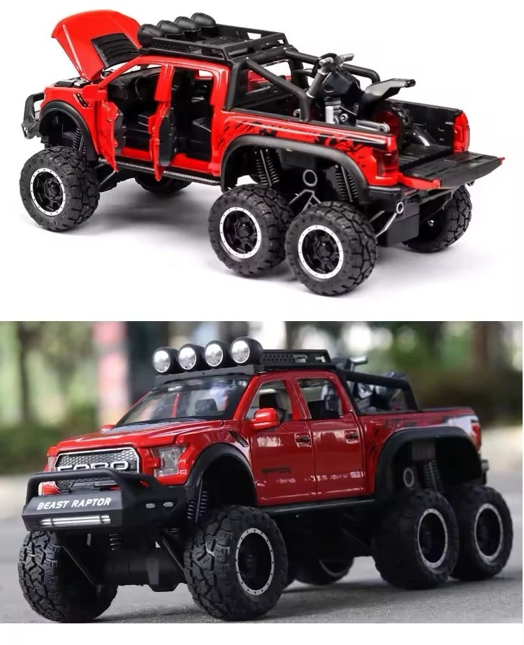 New 1:24 Pickup Trucks Boys F150 Raptor Diecast Metal Model Car Sound Gift UK - Image 4 of 4