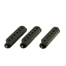 NEW - S/S/S Single Coil Pickup Covers 3 For Strat - BLACK
