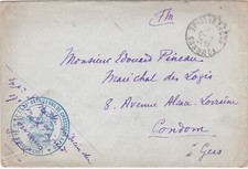 1916 France cover sent from 7ET, 57 Battalion Hunters on Foot to Condom France