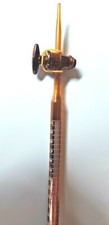 Lab 50ml amber acid Borosilicate Glass Burette with Glass Stopcock New