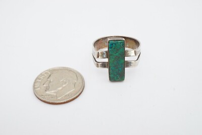 Vintage Fred Harvey Era Navajo Sterling Silver Turquoise Ring Size