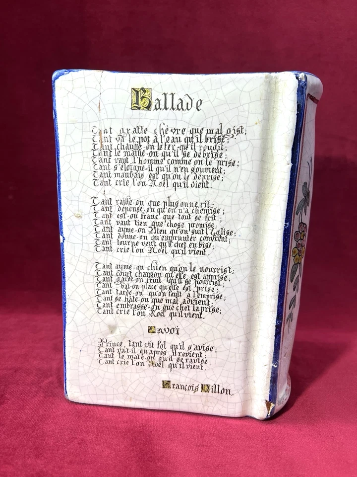 PLATON POTERIE DU VIEUX MONTMARTRE PARIS VASE LIVRE POEMES POESIES ROMANTIQUE - Photo 4/4