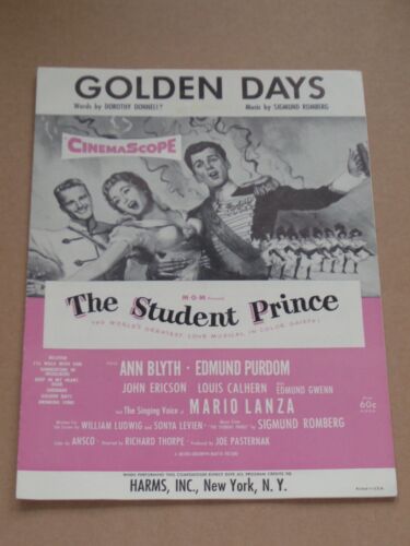 Ann Blyth/Edmund Purdom - The Student Prince 1954 US film sheet music (1) - Afbeelding 1 van 1