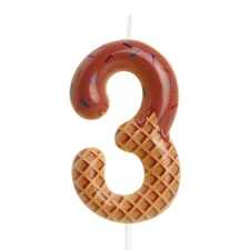3rd Birthday Candle Sweet Ice Cream Number 3 Candle for Birthday Cake Women 3...