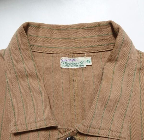 WAREHOUSE & Co DUCK DIGGER Herringbone Stripe Work Jacket WAREHOUSE & Co DUCK DIGGER Herringbone Stripe Work Jacket