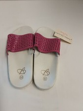Bobbie Brooks Girls Pink Glittery Slide-On Sandals Size M 13-1 BNWT