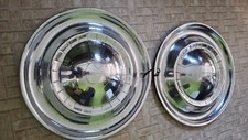 Kaiser-frazer Hub Caps Chrome Embossed Sombrero Style 1951 - 1952 Set Of Two Kaiser-frazer Hub Caps Chrome Embossed Sombrero Style 1951 - 1952 Set Of Two
