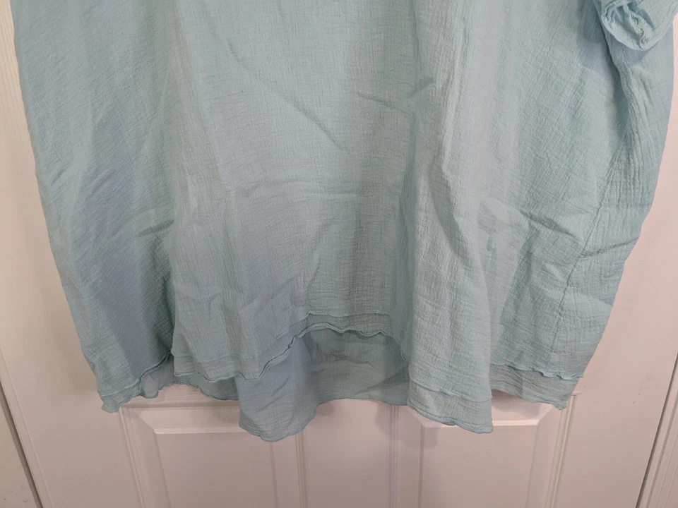 Top informal Soft Surroundings para mujer 2X azul manga corta Lagenlook Foto 3 de 4