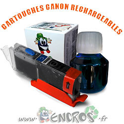 Cartouche CLI551 Cyan rechargeable à puce auto-reset pour impression Canon économique