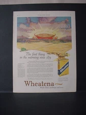 1924 Wheatena Cereal Food Sunrise Scene Wheat Field Color Vintage Print Ad 11721