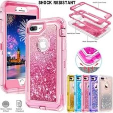Rose TPU Quicksand Glitter Liquid Case For iPhone 6/7/8/P/X (FIT Otterbox Clip)