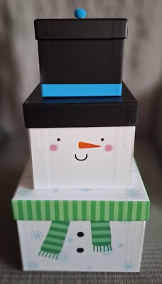 Stapelboxen 3er Set ergibt beim Stapeln einen Schneemann
