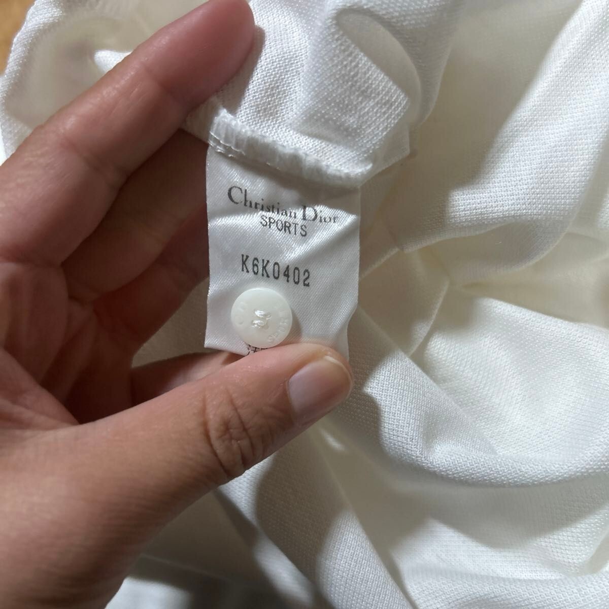 #snc クリスチャンディオール スポーツ ChristianDior SPORTS ポロシャツ L 白 紺 半袖 ロゴ 美品 レディース [946489] クリスチャンディオール ChristianDior SPORT ヴィンテージ