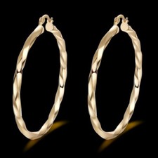 18k Layered Real Gold filled Round Hoop Earring 60mm